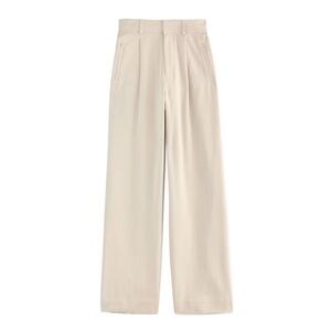 Everlane Beige High-Rise Wide Leg Trousers